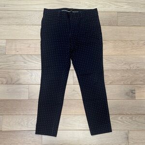 Womens Banana Republic stretch navy blue swiss polka dot Pants